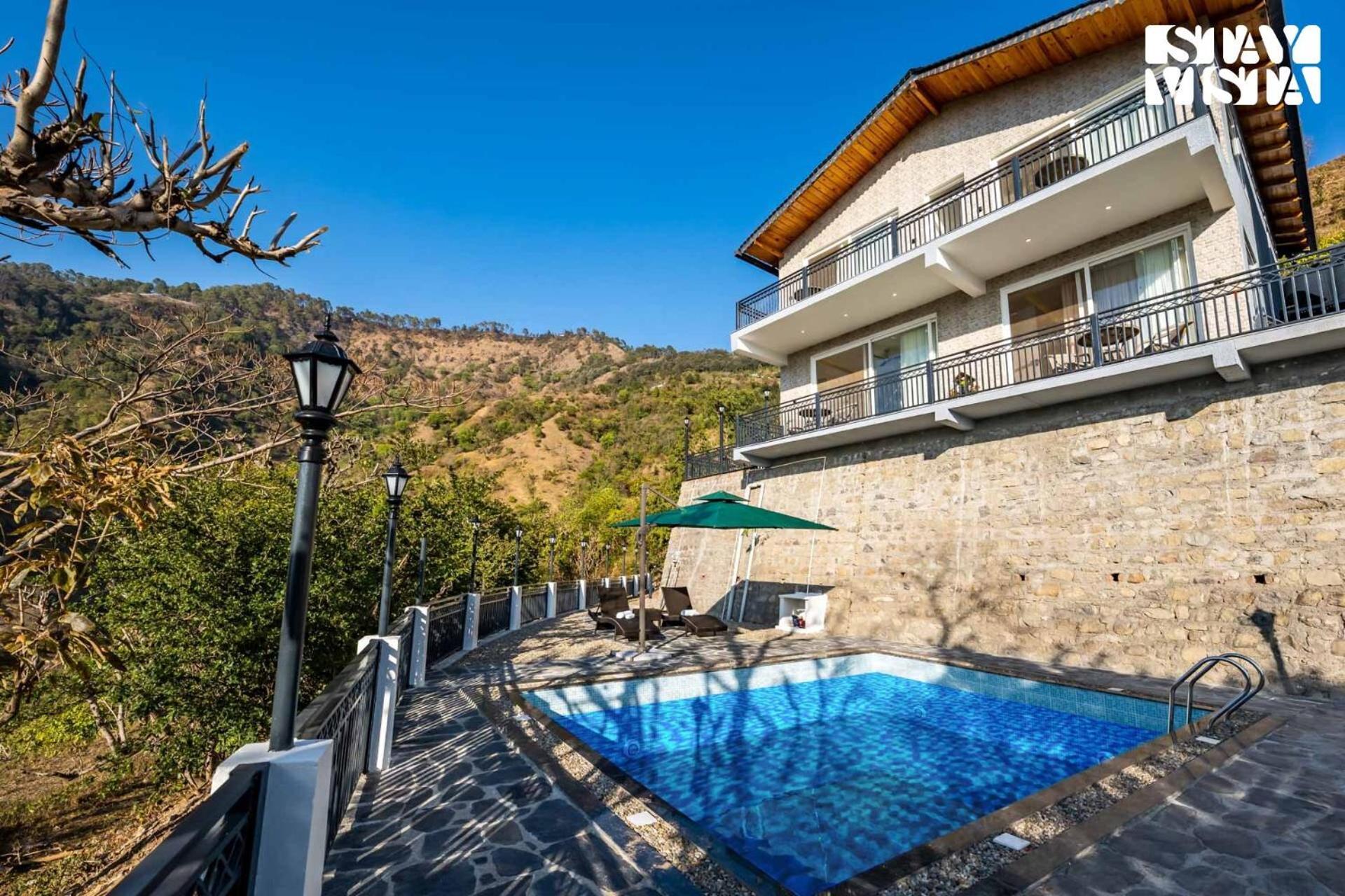 Stayvista At Sunset Springs With Pool & Views Nainital Exterior photo