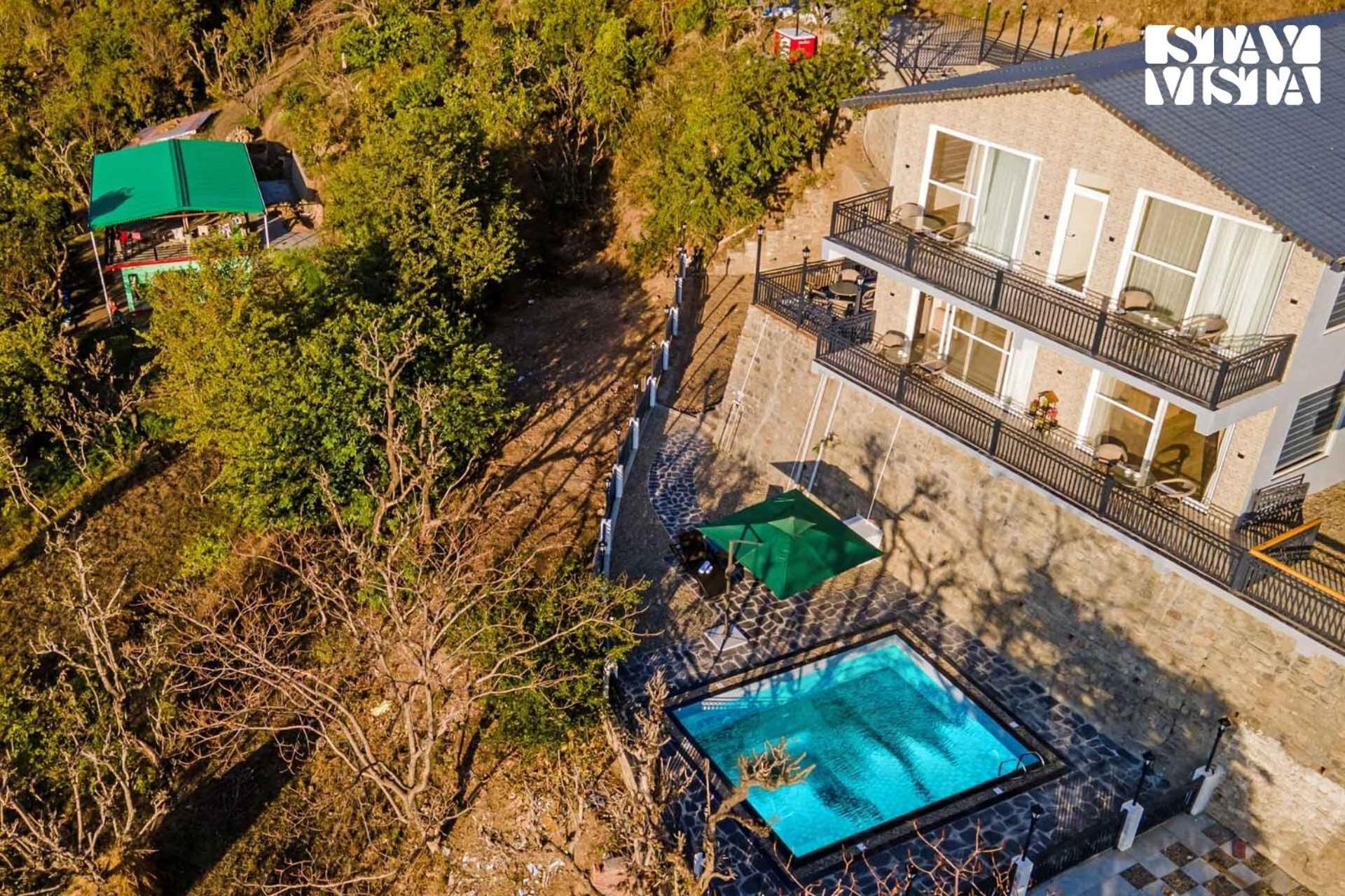 Stayvista At Sunset Springs With Pool & Views Nainital Exterior photo